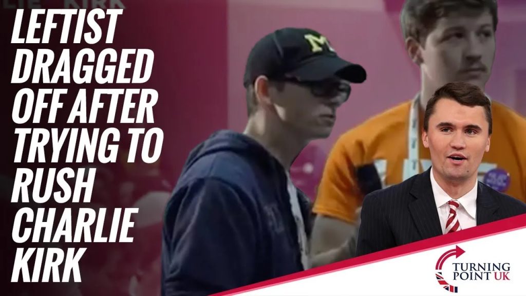 Leftist Dragged Off After Trying To RUSH at Charlie Kirk